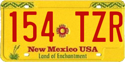 NM license plate 154TZR