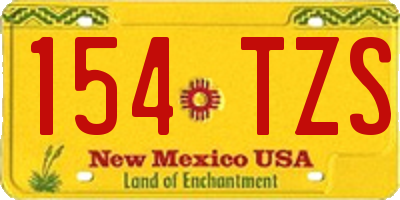 NM license plate 154TZS