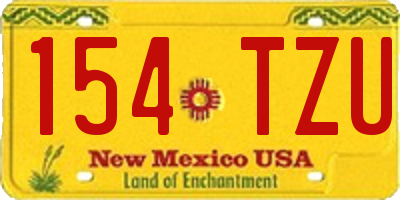 NM license plate 154TZU