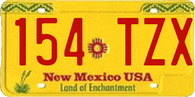 NM license plate 154TZX