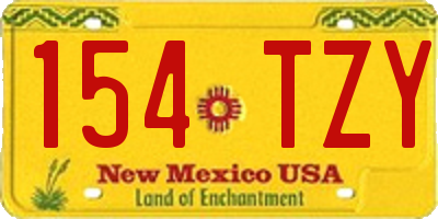 NM license plate 154TZY