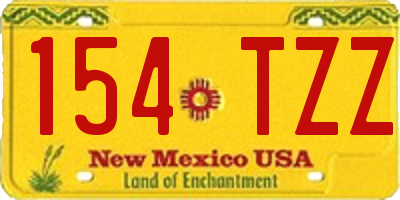 NM license plate 154TZZ