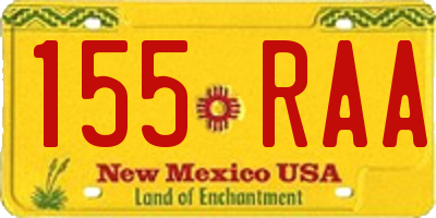 NM license plate 155RAA