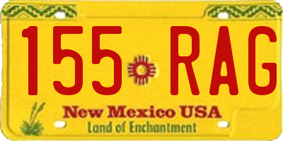 NM license plate 155RAG