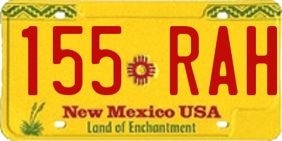 NM license plate 155RAH