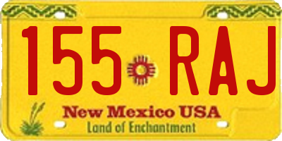 NM license plate 155RAJ