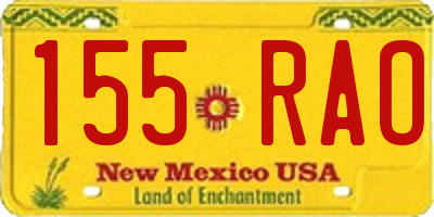 NM license plate 155RAO