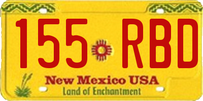 NM license plate 155RBD