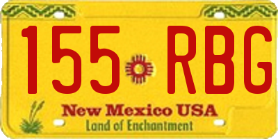 NM license plate 155RBG