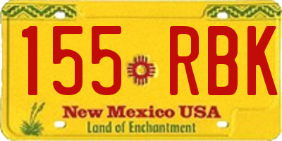 NM license plate 155RBK