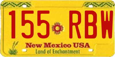 NM license plate 155RBW