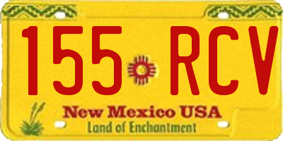 NM license plate 155RCV