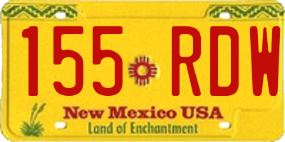NM license plate 155RDW