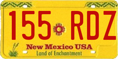 NM license plate 155RDZ