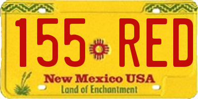 NM license plate 155RED