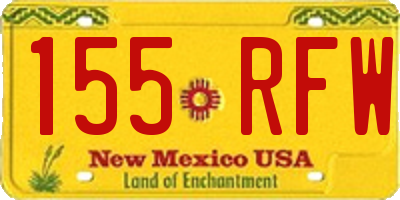 NM license plate 155RFW