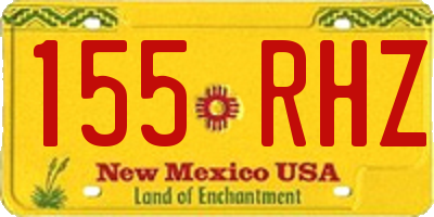 NM license plate 155RHZ