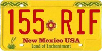 NM license plate 155RIF