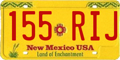 NM license plate 155RIJ