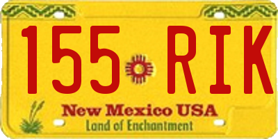 NM license plate 155RIK