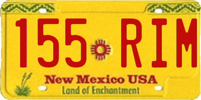 NM license plate 155RIM