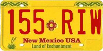 NM license plate 155RIW