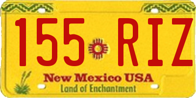 NM license plate 155RIZ