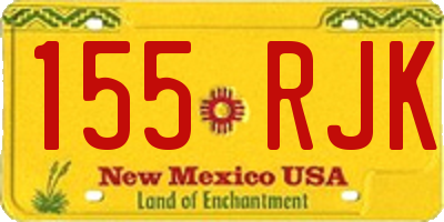 NM license plate 155RJK