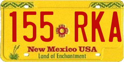 NM license plate 155RKA
