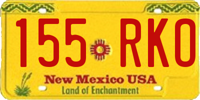 NM license plate 155RKO