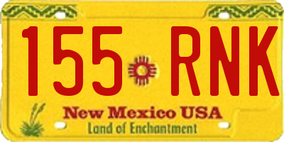 NM license plate 155RNK