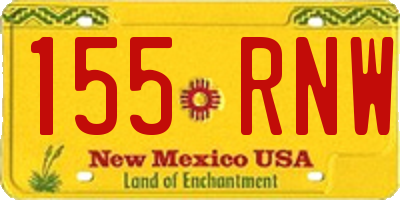 NM license plate 155RNW