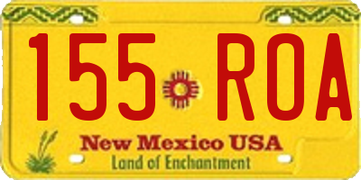 NM license plate 155ROA