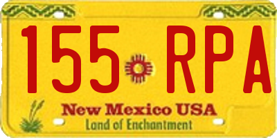 NM license plate 155RPA