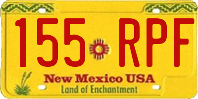 NM license plate 155RPF