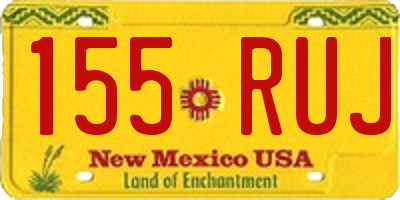 NM license plate 155RUJ