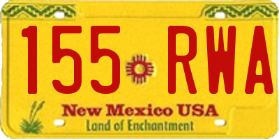 NM license plate 155RWA