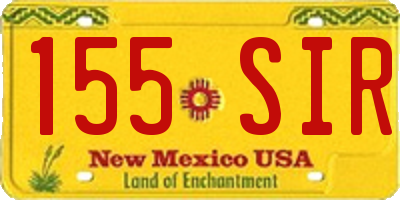 NM license plate 155SIR
