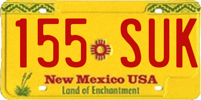 NM license plate 155SUK