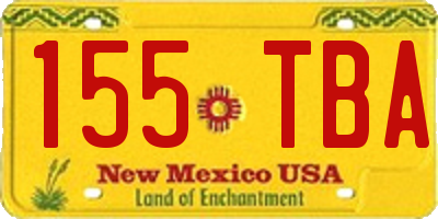 NM license plate 155TBA