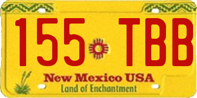 NM license plate 155TBB