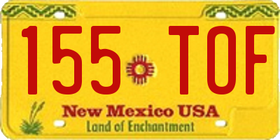 NM license plate 155TOF