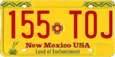 NM license plate 155TOJ