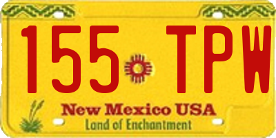 NM license plate 155TPW