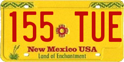 NM license plate 155TUE