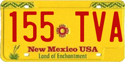 NM license plate 155TVA