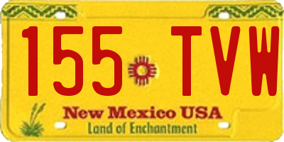NM license plate 155TVW