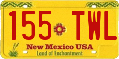 NM license plate 155TWL
