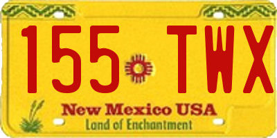 NM license plate 155TWX