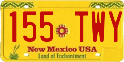 NM license plate 155TWY